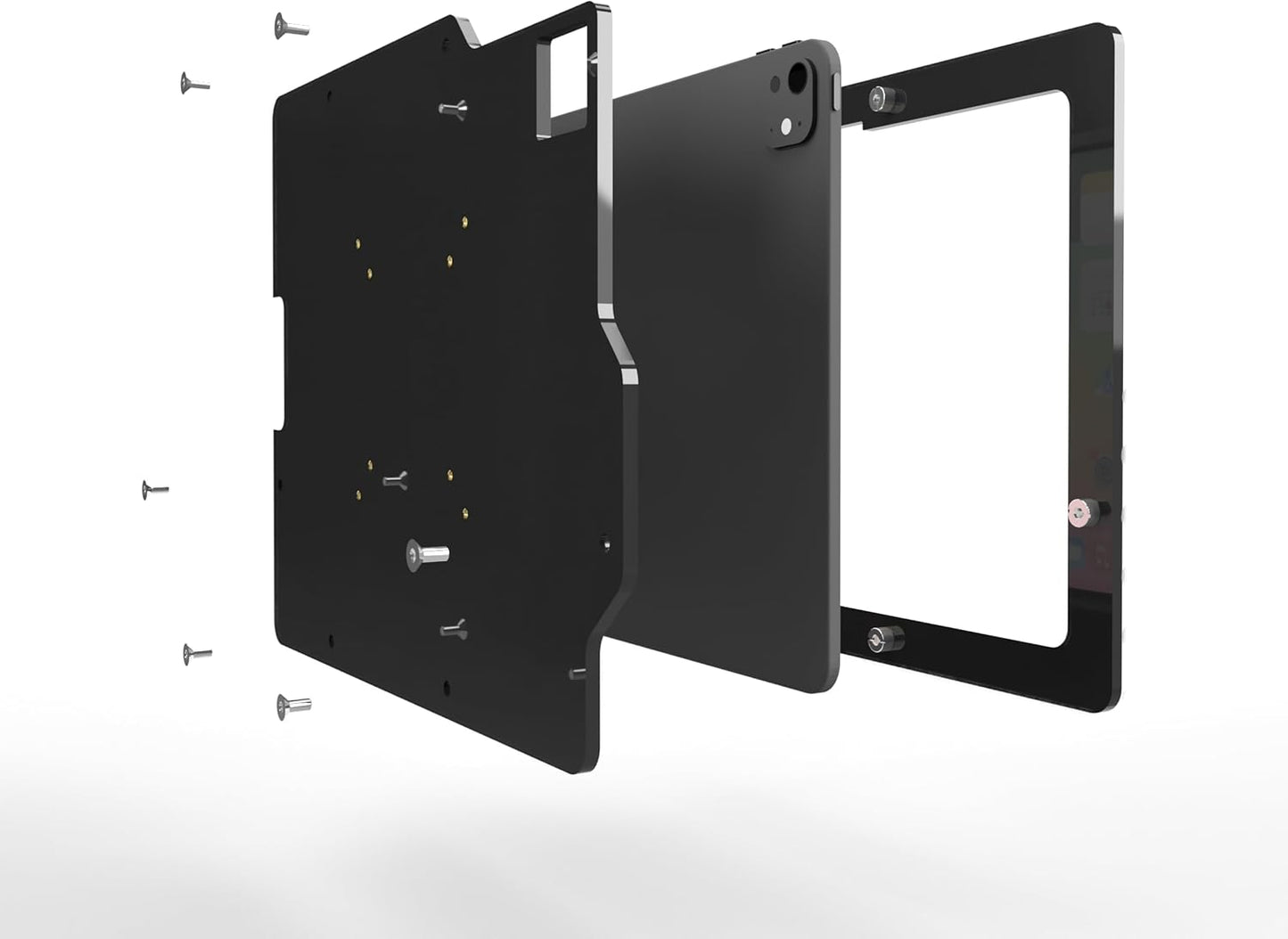 TABcare Anti-Theft Acrylic VESA Enclosure for Apple iPad Pro 13" 2024 with Free Wall Mount Kit & 90-Degree Angle USB C Cable (iPad Pro 13" 2024, Black)