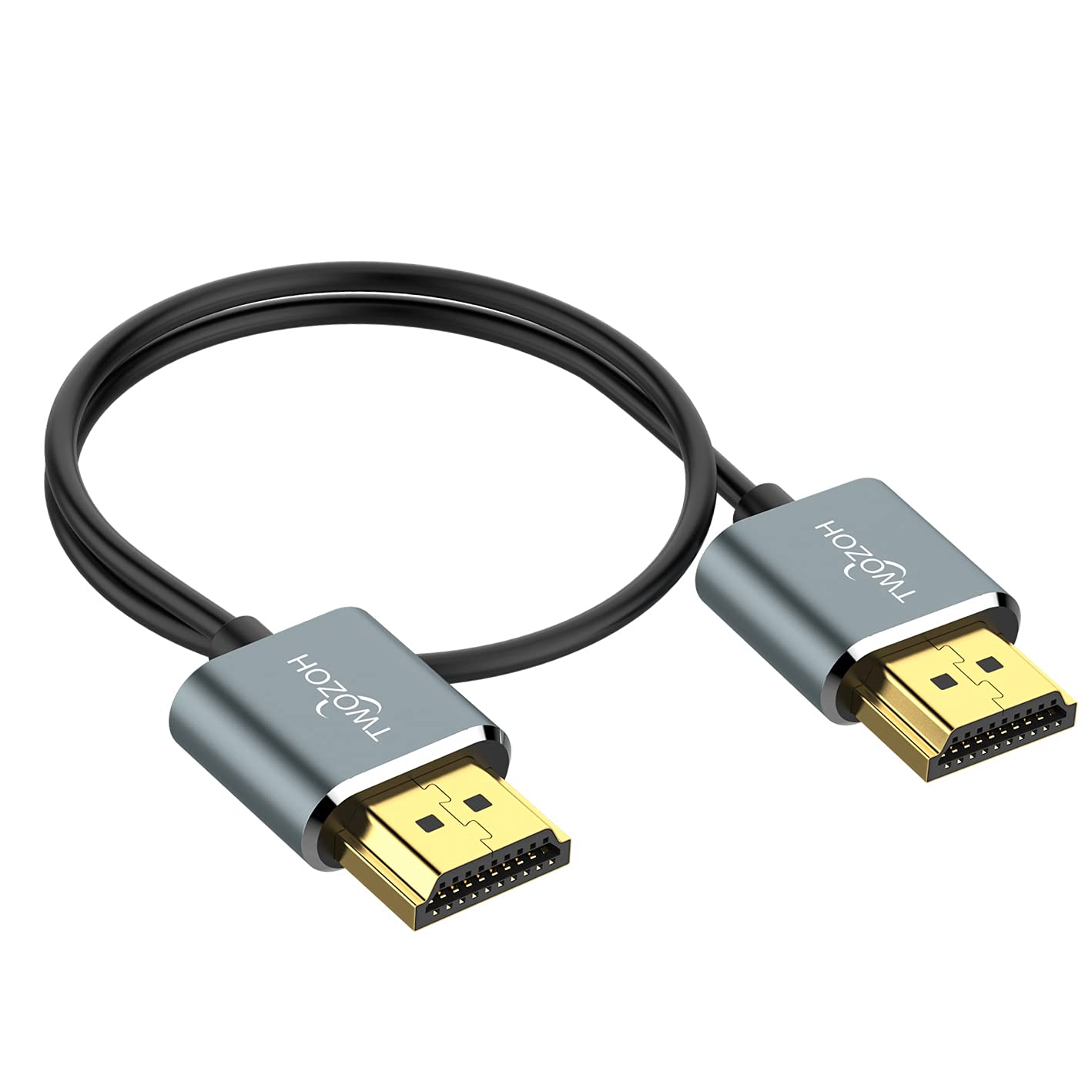 Twozoh Ultra-Thin HDMI to HDMI Cable 1FT, Hyper Slim HDMI 2.0 Cable, Extreme Flexible HDMI Cord Support 3D/4K@60Hz, 2160P, 1080P