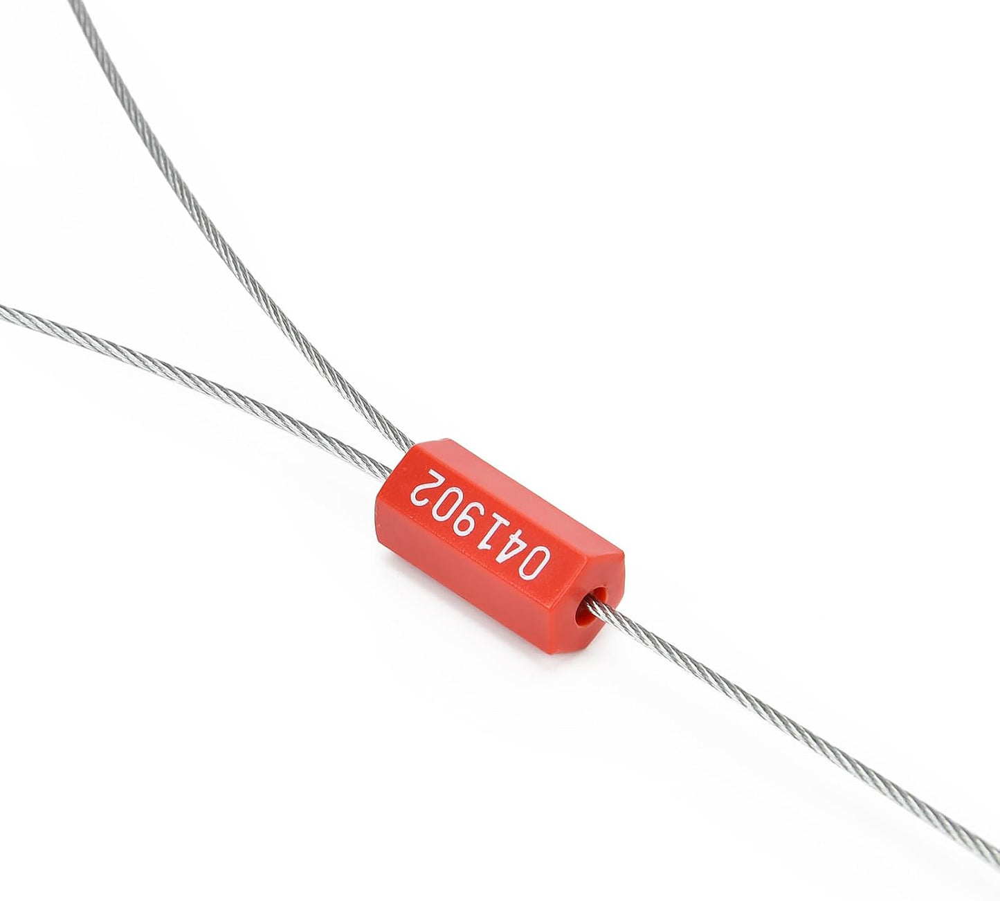 3.9 Feet Steel Wire Cable Seals Tamper Resistant Security Seal Tags Numbered Self-Locking Safety Seals Length 1.2m (Pack of 100pcs, Red)