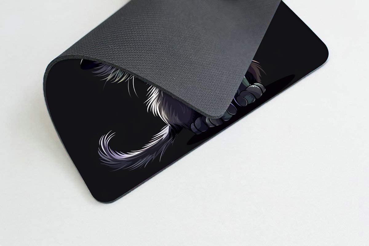 Square Mouse Pad Black Cat with Witch Hat for Halloween-1,Gaming Mouse Pads for Desk,Soft Computer Waterproof Non-Slip Mouse Mat