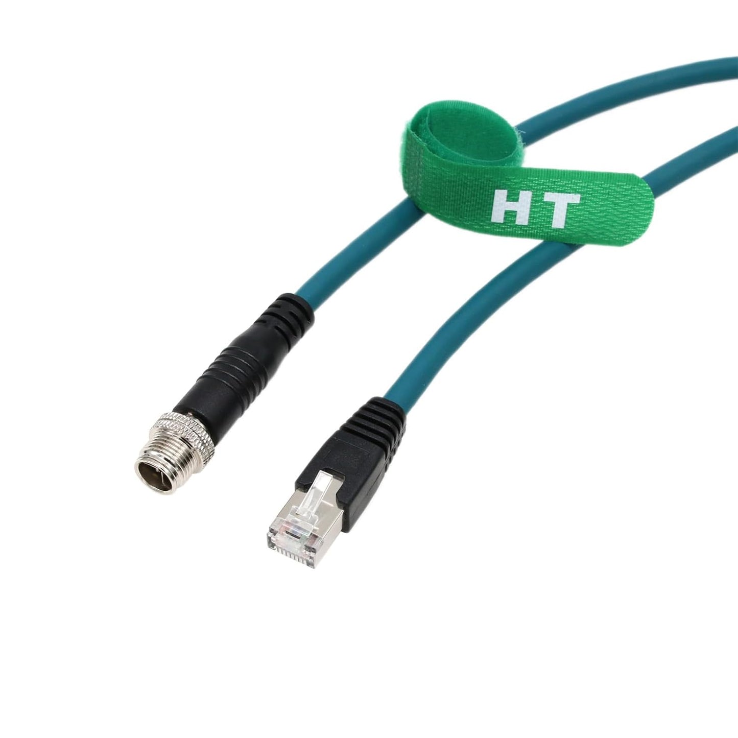 M12 Ethernet 8 Pin X-Code RJ45 CAT-7e GigE Cable for Basler Cognex Vision Camera Sensor Barcode Reader PLC Router Switch Network 1M