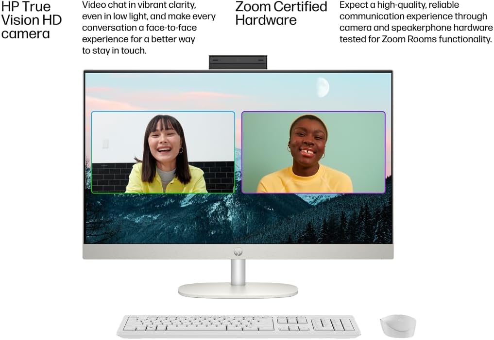 HP 27 Ultra 7 Business All-in-One Desktop, 27" FHD Touch, Intel 12 Cores Ultra 7 155U (Beats Intel i7-1355U), 64GB DDR5 RAM, 1TB SSD, Wireless KB & Mouse, Wi-Fi 6, Windows 11 Pro