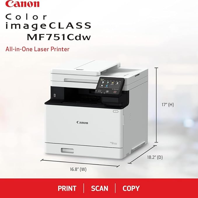 Canon Color imageCLASS MF751Cdw All-in-One Wireless Laser Printer – Print, Copy, Scan (Renewed)