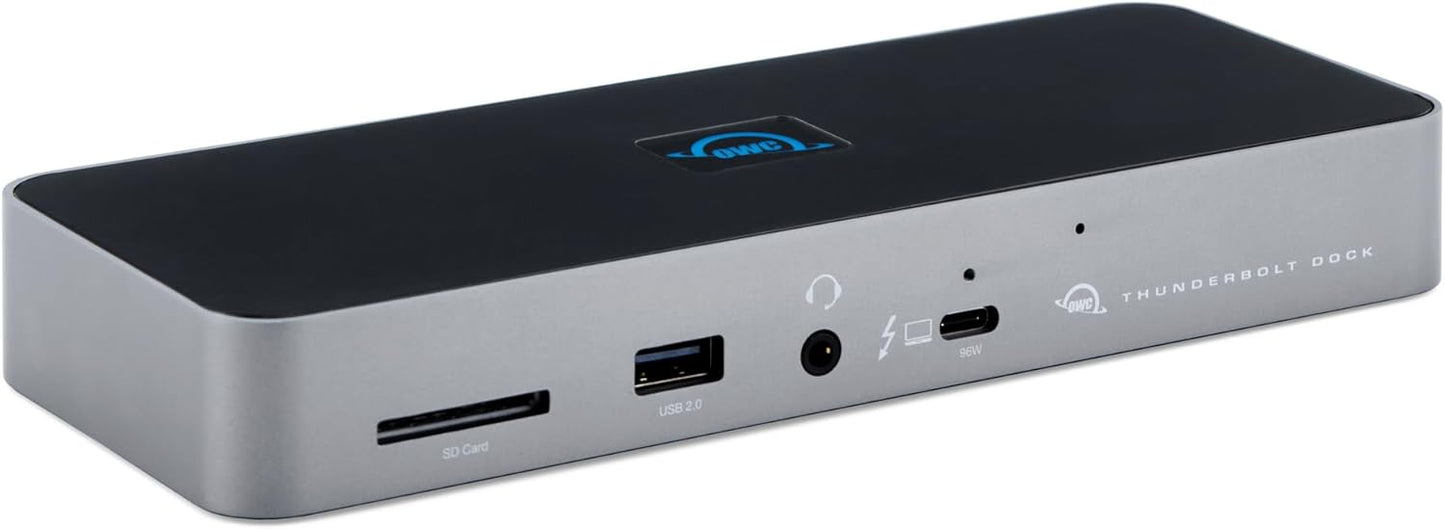 OWC 11-Port Thunderbolt Dock, 96W Charging, Single 8K Display or Dual 5K displays, 3 x Thunderbolt, 4 x USB, GbE, SD, Compatbile M1/M2 Macs, Thunderbolt 3 Macs, Thunderbolt 4 PCs, and USB-C Devices