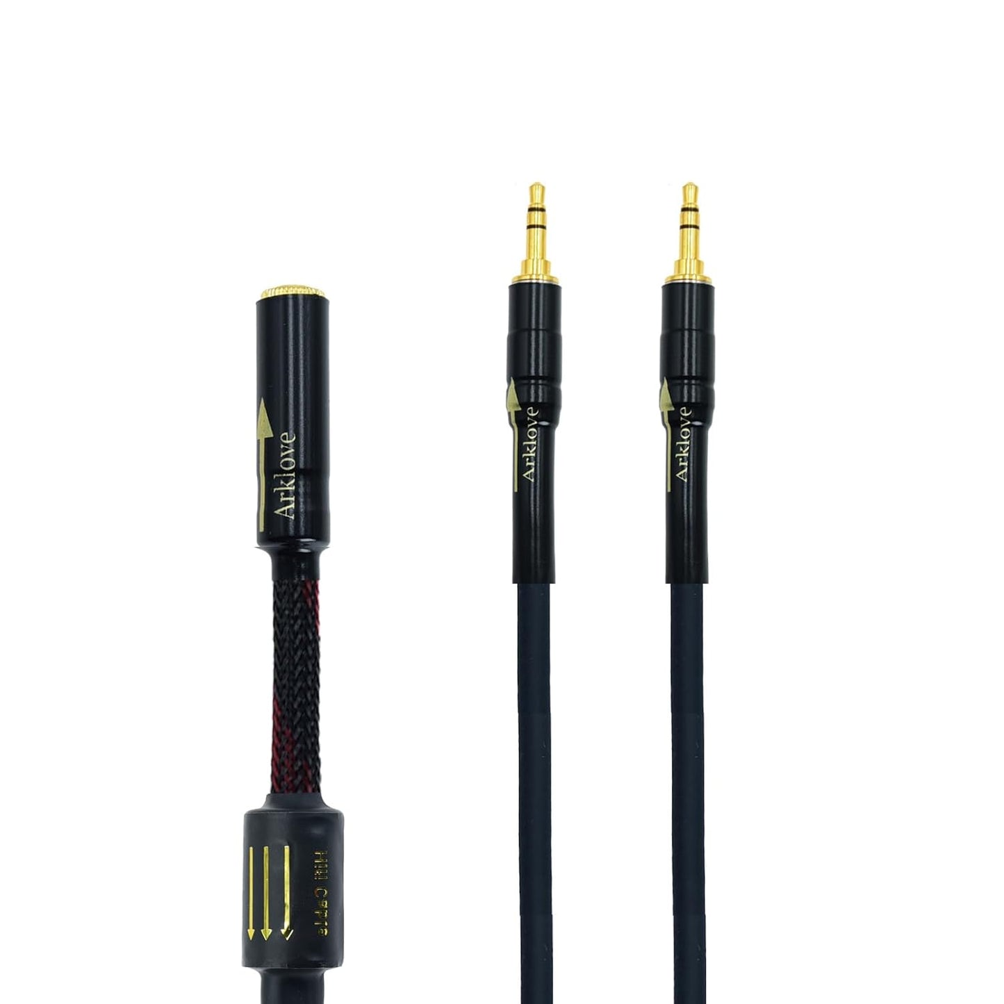 Arklove 7ft Shielded 1/8" inch TRS aux Input 3.5mm Female to 2X 3.5 Output Splitter Stereo Audio Video Cable Out 3.5 Male to Two 3.5 Male in Dual Speaker Cord 24k Gold Plated