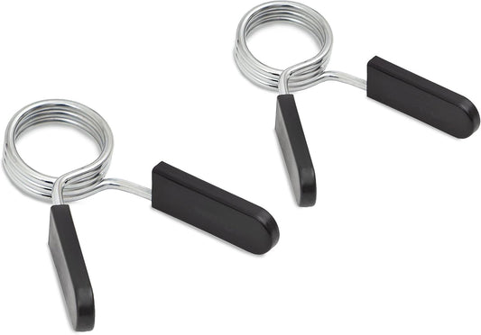 2Pcs Black 2 Inch Barbell Clamps, Stainless Steel Spring Collar Clips Weight Bar Clamps Dumbbell Barbell Handle Locking Clip for Weightlifting Strength Gym Fitness Training Accessories, Collars
