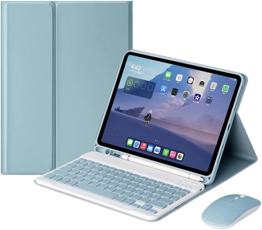 AnMengXinLing Keyboard Case for iPad Pro11 2022/2021 with Mouse Detachable Wireless Keyboard Pencil Holder Slim Smart Cover for iPad Pro 11 inch 4rd Gen/3rd Gen (Blue)