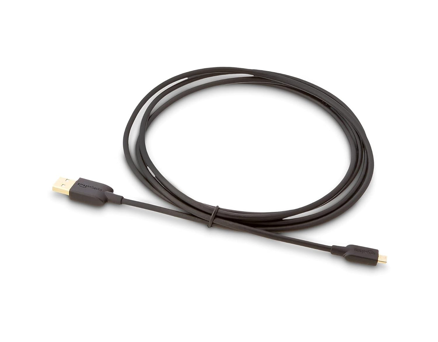 Amazon Basics 5-Pack USB-A to Micro USB Charging Cable, 480Mbps Transfer Speed with Gold-Plated Plugs, USB 2.0, 6 Foot, Black