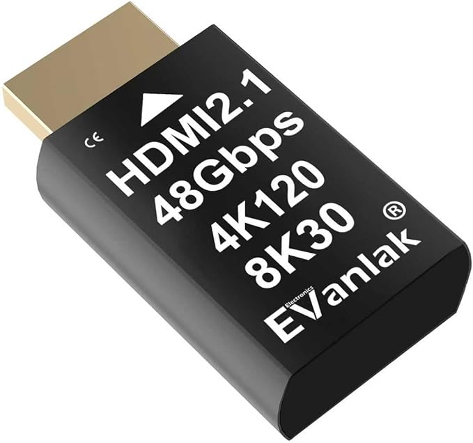 4K 120Hz HDMI 2.1 Dummy Plug EDID Emulator – High-Resolution Virtual Display Adapter for PC, VR Headsets & Crypto Mining, Supports 8K@30Hz / 4K@120Hz Headless Ghost HDMI Display Dongle (1 Pack)