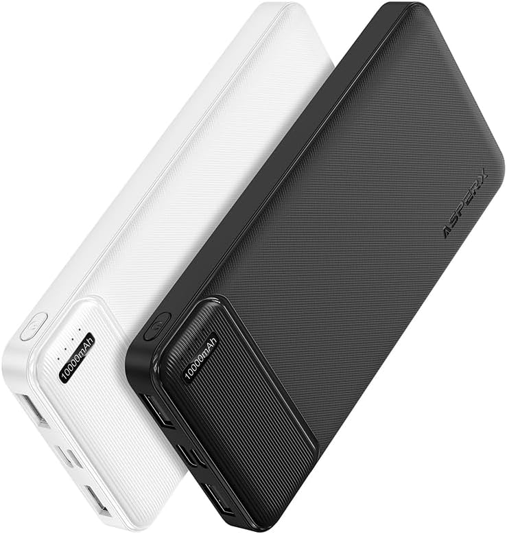 AsperX 2-Pack 10000mAh USB C Output Portable Charger Power Bank Fast Charging, Portable Phone Charger External Battery Pack for iPhone, Samsung, Google LG and Heated Vest