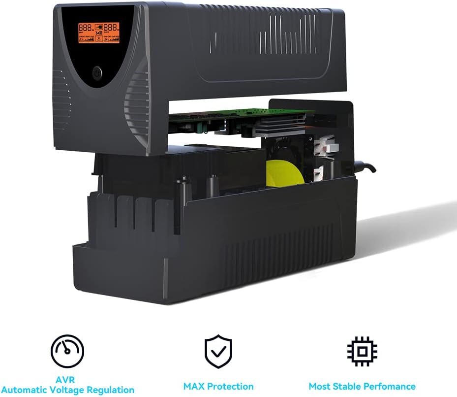 Ups Battery Backup and Surge Protector 425VA/240W,Computer Uninterruptible Power Supply Units,Battery Backup Intelligent LCD,SKE Back UPS,Uninterruptible Power Supply,Battery Backup for Computer SKE