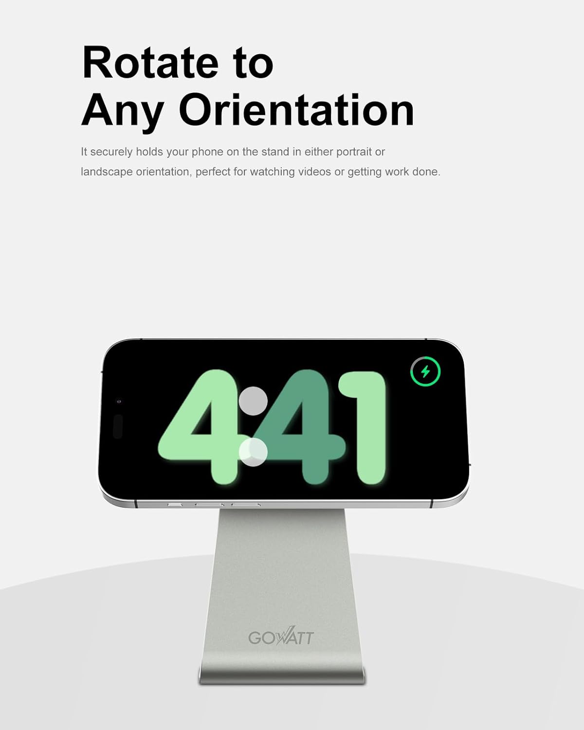 MagSafe Charger Stand 15W Fast Charging Magnetic Charger, Compatible with Apple MagSafe Charger, Wireless Charger Compatible for iPhone 16 15 14 13 12 Series and Airpods (1 Pack)