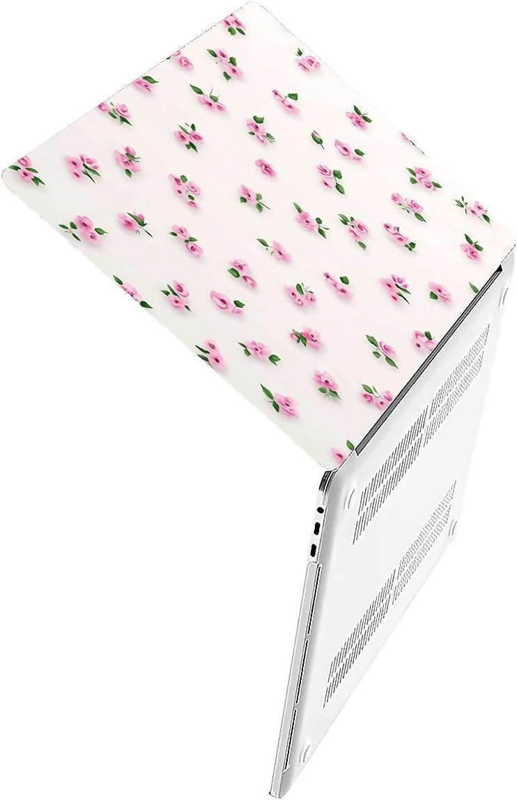 Compatible with MacBook Air 13.3 13.6 Inch Case 2022 2021 2020 2019 Plastic Hard Shell Case Cover,13.3 Air (A1932/A2179/A2337), Pink Rose