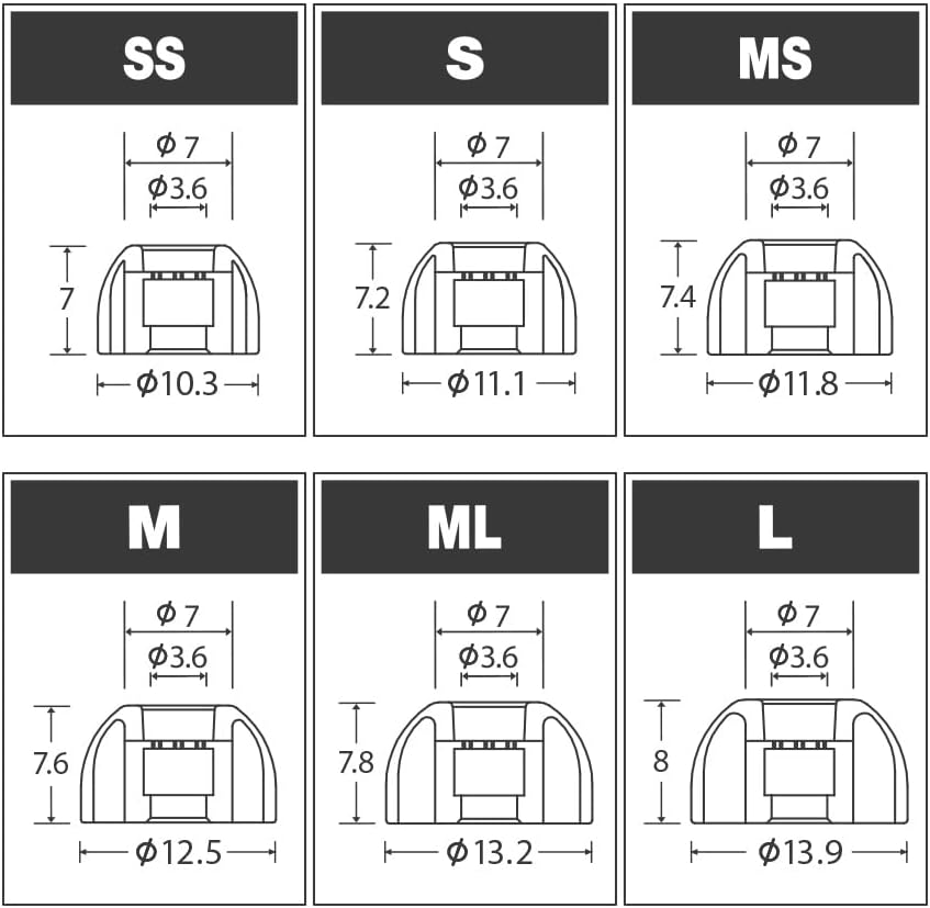 AZLA SednaEarfit MAX Standard (M) - Earbud Tips for Wireless Headphones - Noise Canceling Earbuds Replacement Tips - Eartips Compatible with Sony, Samsung, Beats, JLab, Sennheiser, Shure
