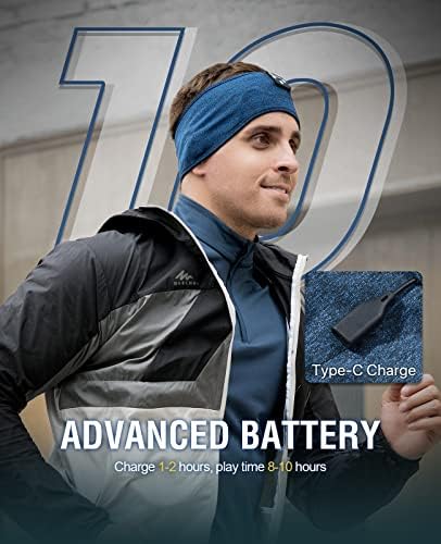 Perytong Sleep Headphones, Headband Headphones 10Hrs Bluetooth Headband with Soft Cozy Earbuds Comfortable Sleeping Headphones for Side Sleepers, Sleep & Lounge Gift Idea for Women Men