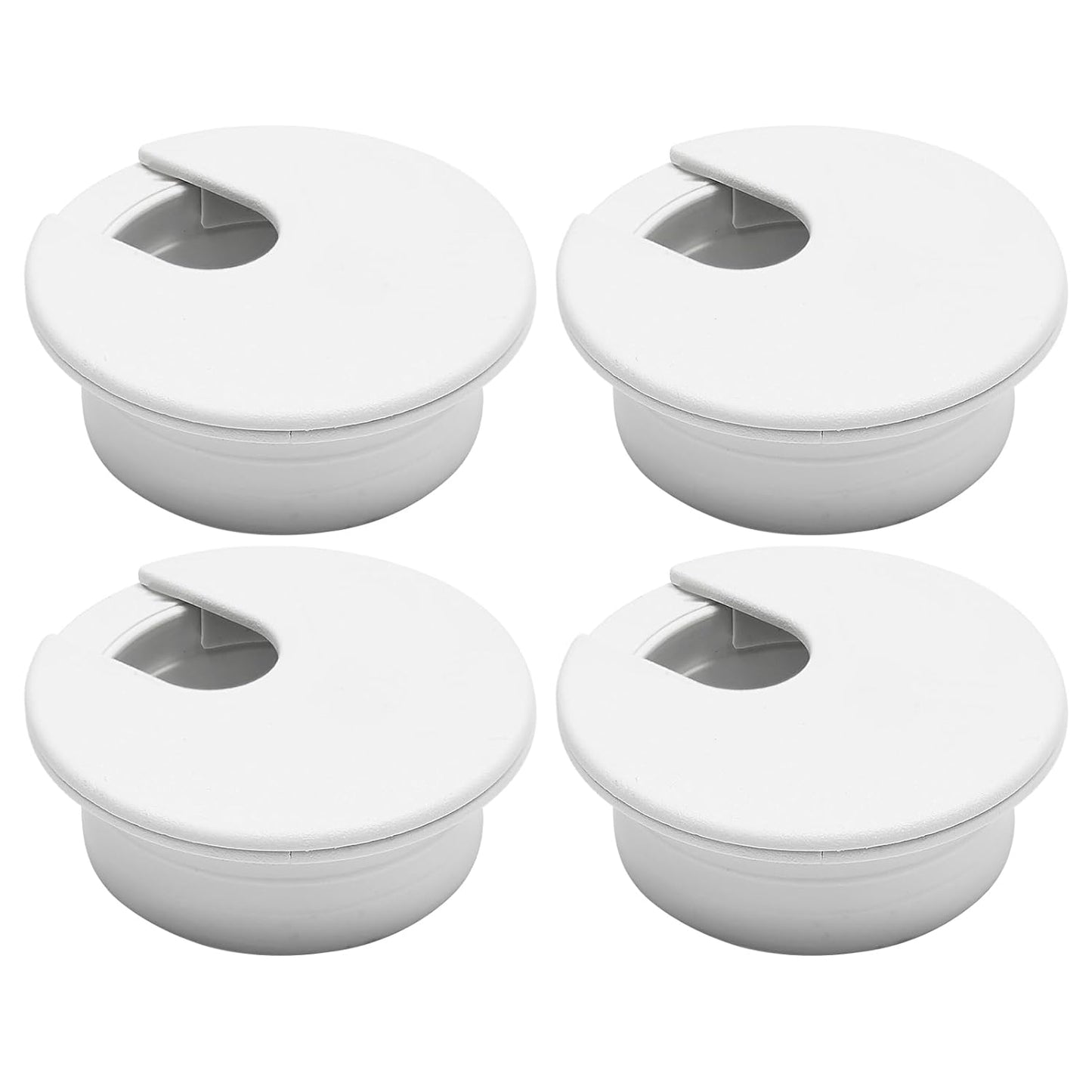 Desk Grommet 1-1/2" (38 mm), Desk Cord Hole Cover, Cable Grommet ABS Plastic, Desk Hole Grommet for Office and Home Table Cable, Detachable Cable Cord Organizer (White 4 Pcs)