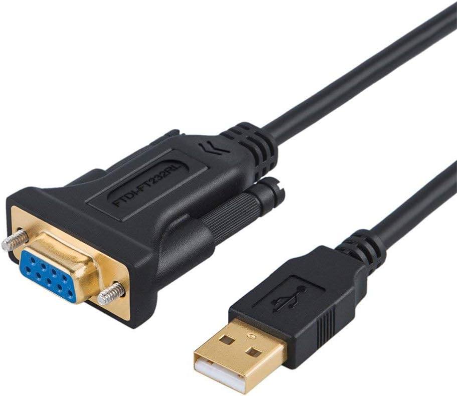 CableCreation [2-Pack] USB to RS232 Adapter with PL2303 Chip 6.6 FT, USB 2.0 to RS232 Female DB9 Serial Converter Cable for Cashier Register, Modem, Scanner, Digital Cameras, CNC, 2M Black
