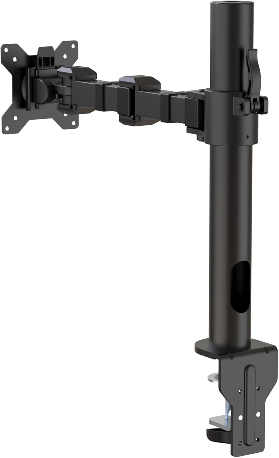 Amazon Basics Single Computer Monitor Stand with Tilt and Rotation, Height Adjustable VESA Desk Arm Mount, Steel, 30 inches, Black