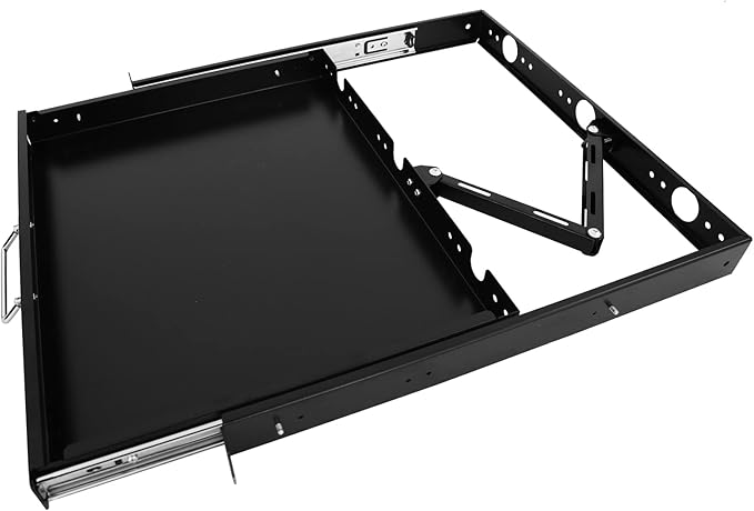 RAISING ELECTRONICS 1U Rack Mount Sliding Keyboard Tray