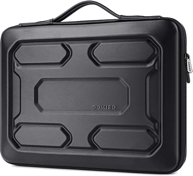 DOMISO 15.6 inch Laptop Sleeve with Handle Shockproof Computer Bag Waterproof EVA Protective Carrying Case for 15.6" Lenovo Yoga 720 IdeaPad 310 320 ThinkPad T570/Dell Inspiron 15/HP Envy 15, Black