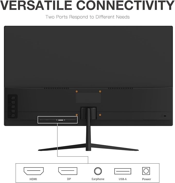 24 Inch FHD IPS Gaming Monitor, 180Hz, 1ms, HDMI VGA Ports VESA Compatible, Tilt Adjustable, Borderless Design, Multi-Screen Capability, AMD FreeSync & G-Sync Compatible, Build-in Speakers