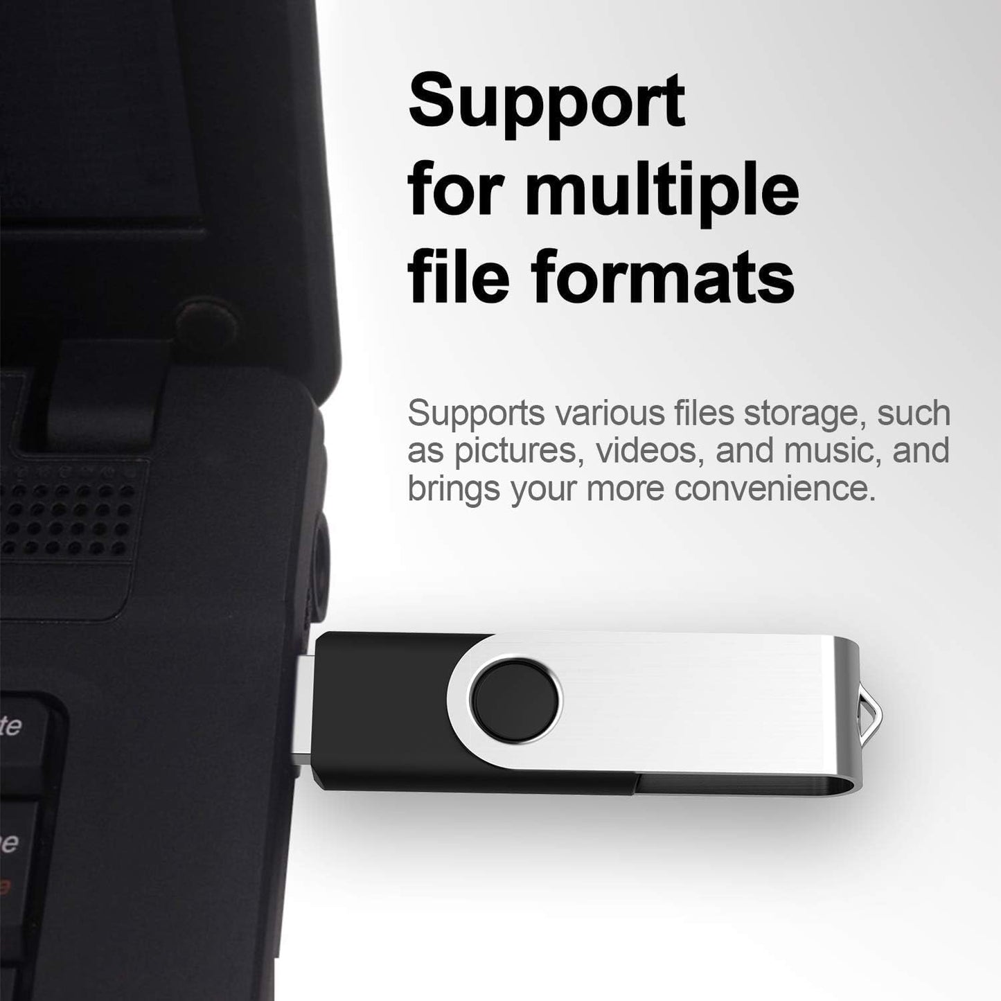 KEXIN 128GB Flash Drive 20 Pack Flash Drive Bulk USB Thumb Drive 128 GB USB Drive USB 2.0 Flash Drive with Led Indicator, Black