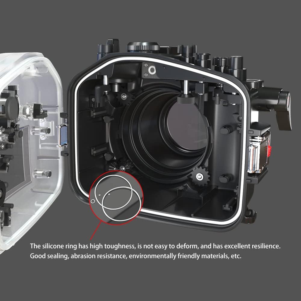 Sea frogs Underwater Camera Case Compatible with Canon EOS R6 17-40MM f/4L IPX8 60m/197ft Maximum Diving Depth Waterproof Camera Housing for Diving, Surfing, Rowing, Skiing