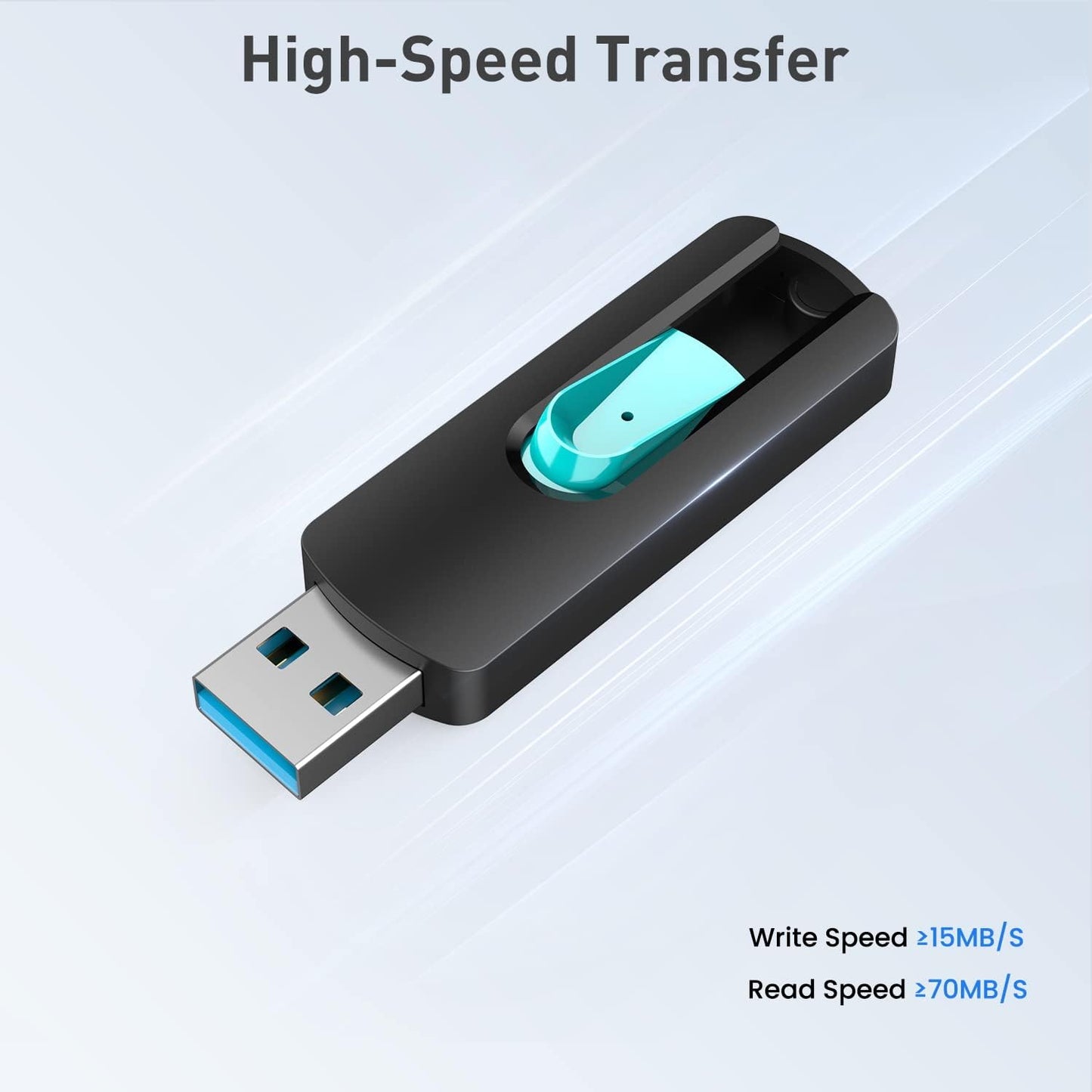 Aiibe 64GB Flash Drive 3.0 3 Pack 64GB Thumb Drive USB Drive 64 GB Jump Drives USB 3.0 Flash Drives Memory Stick Zip Drives (64G, Red Green Cyan)