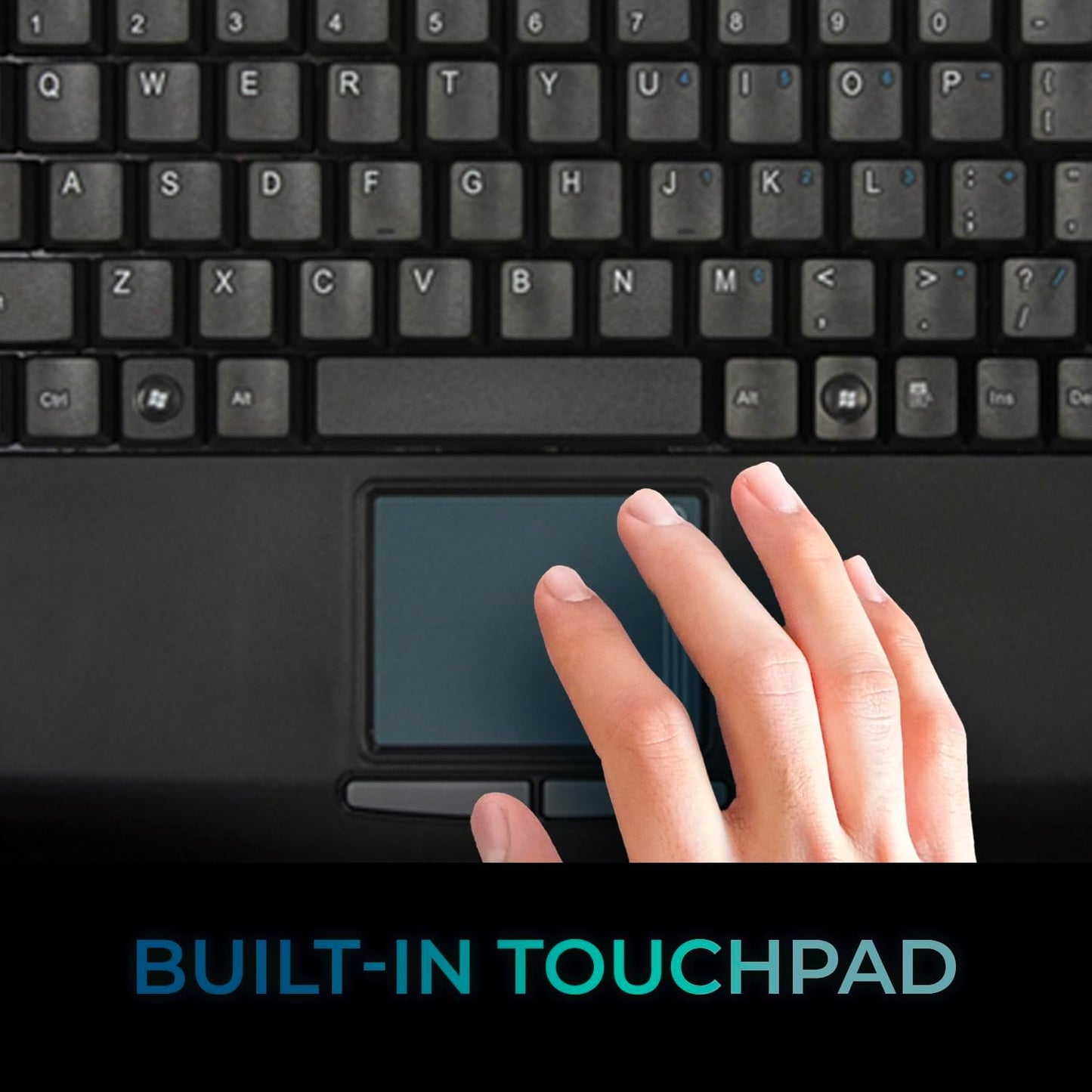 Adesso AKB-425UB - Easytouch Rackmount USB Touchpad Keyboard, Black
