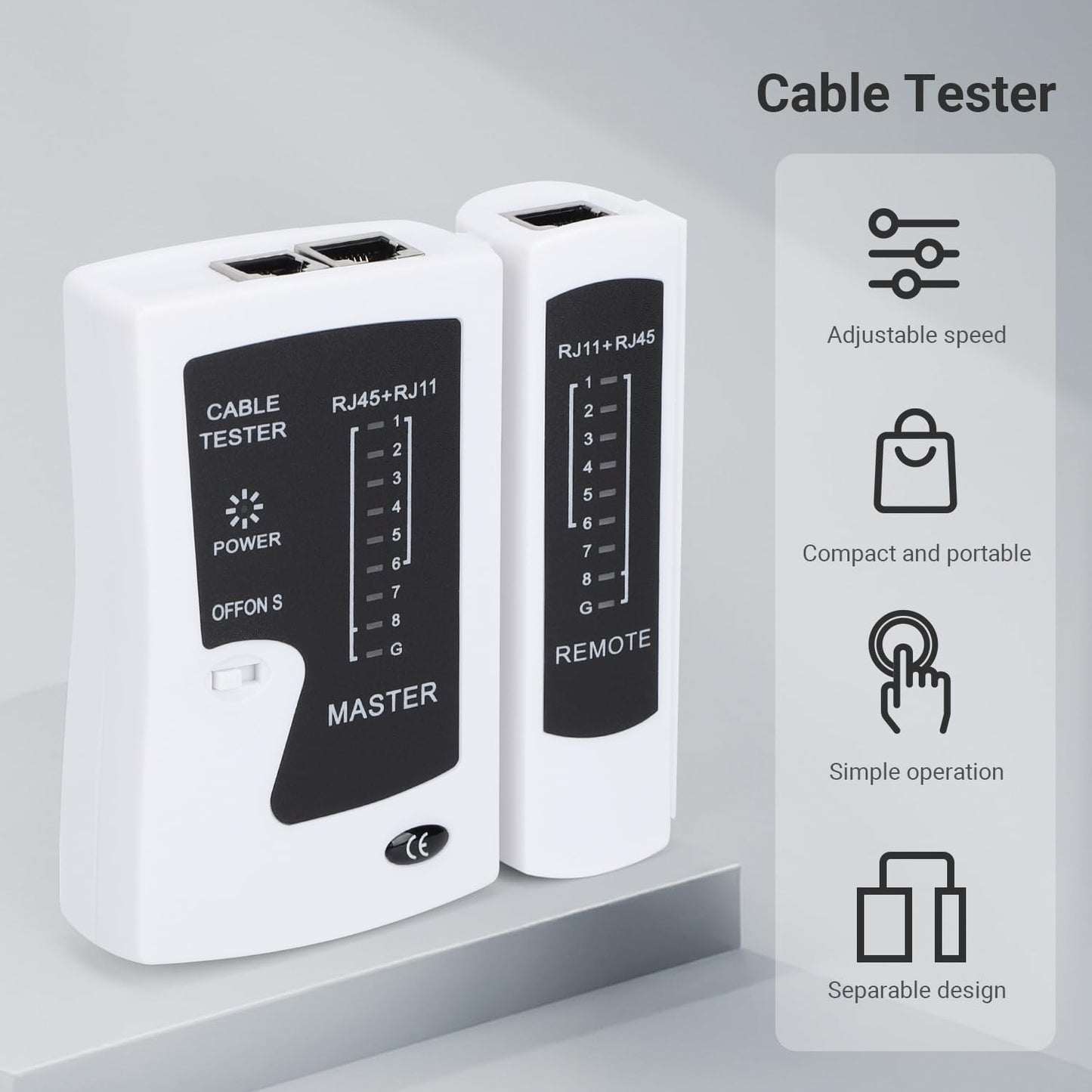 RJ45 Cable Tester Network Cable Tester Ethernet Wire Test Tool for LAN Phone RJ45 RJ11 RJ12 Cat5 Cat5e Cat6 Cat6a Cat7 UTP/Shield Cable