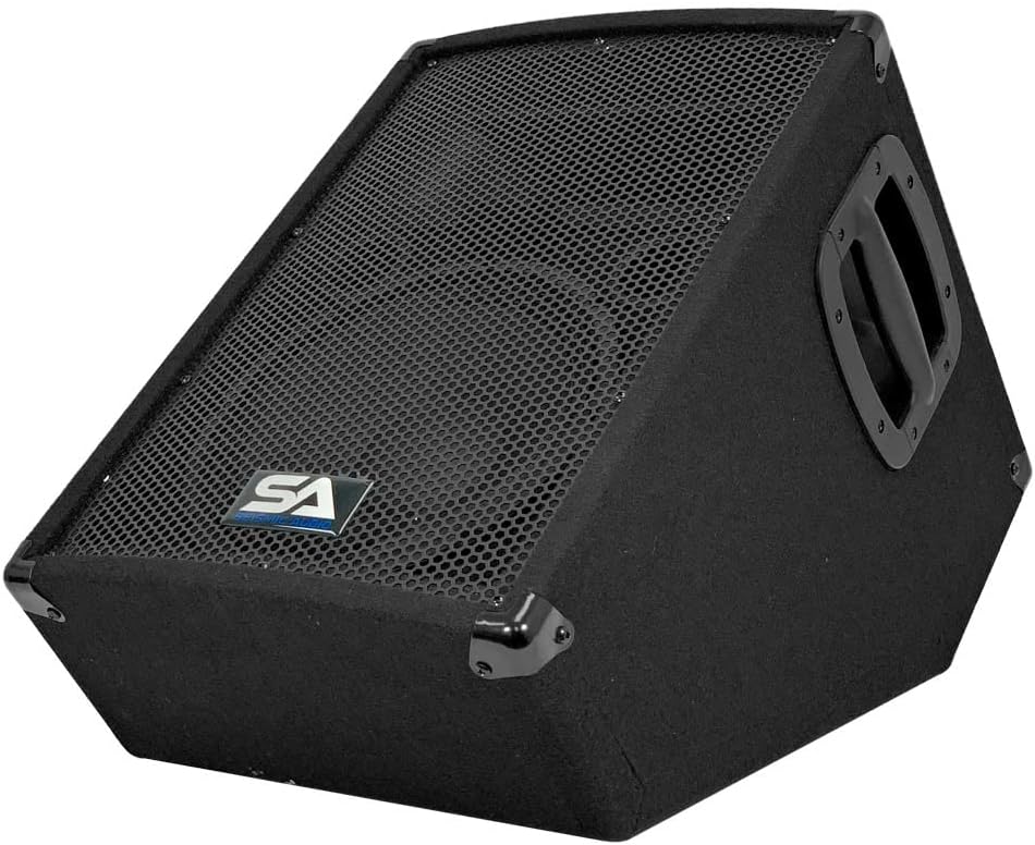 Seismic Audio - SA-10MT-PW-Pair - Pair of Powered 2-Way 10" Floor / Stage Monitor Wedge Style with Titanium Horns