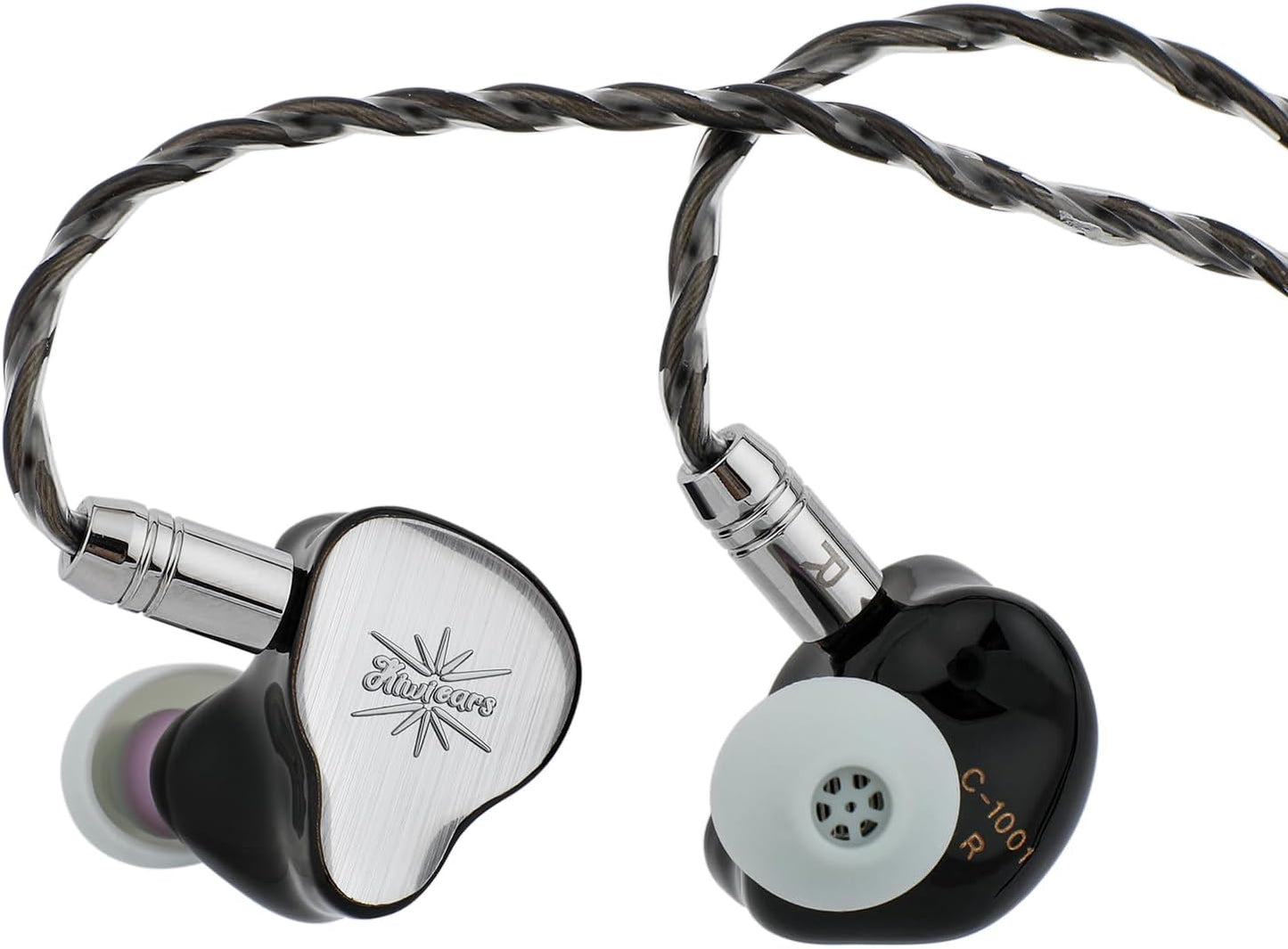 Linsoul Kiwi Ears KE4 in Ear Monitor, 2DD+2BA Hybrid Earphone, Gaming Earbuds, HiFi Wired IEM, with Detachable IEM Cable for Musician Audiophile (Silver)