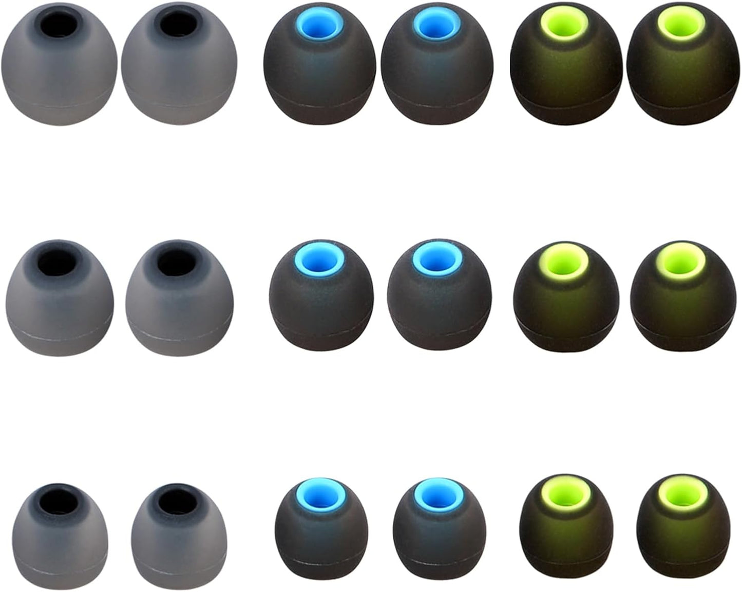 Silicone Replacement Earbud Tips Earbud Covers Ear Tips Fit for in-Ear Headphones (Inner Hole 3.8mm -5.1mm) Earbud Replacement Tips 9 Pairs