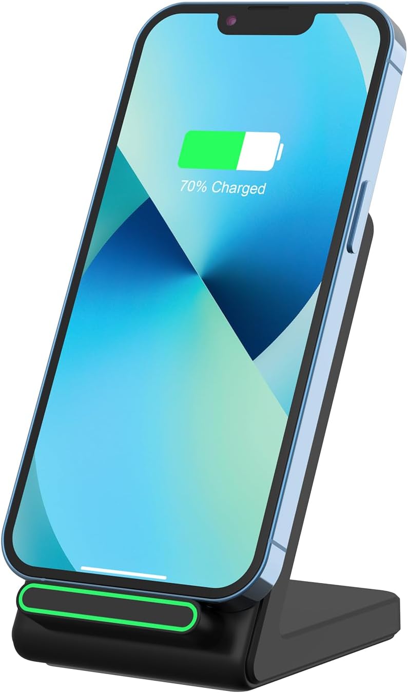 Fast Wireless Charger, 15W Wireless Charging Stand Compatible with Samsung Galaxy S24/S23/S22/S21/S20, for iPhone 16/15/14/13/12/11/XR/8, for Google Pixel 9 8 7,and More.