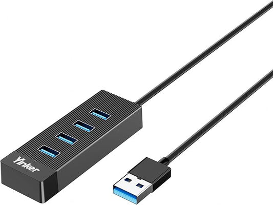 4 Port USB 3.0 Hub 5FT/1.5M Cable with 5 Gbps Speed & 5V USB-C Power Supply – USB hub Splitter for Office, Home Office, Gaming, and External Devices