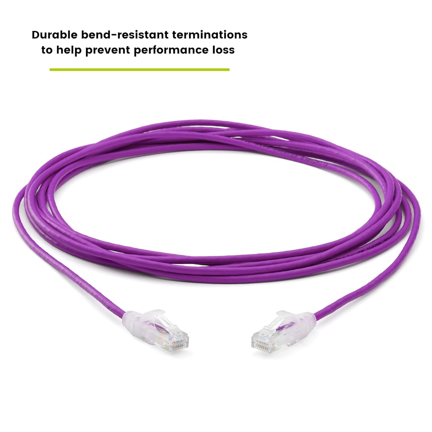 TRUECABLE Cat6 Component Rated Patch Cable, Unshielded (U/UTP), 14ft, Purple, 28AWG Solid Copper, Snagless 10G High-Speed Ethernet Cable, PoE++ 4PPoE 100W, UL Listed, RoHS-3, 5 Pack