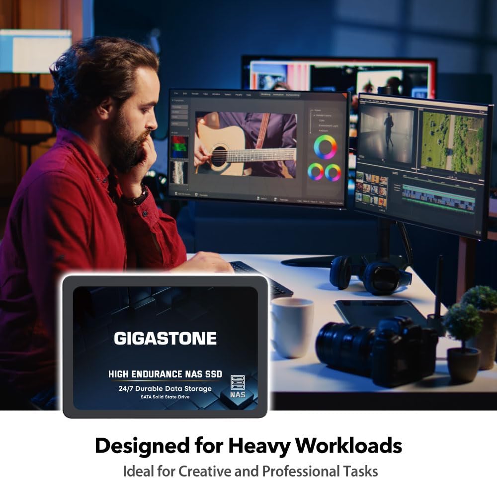 Gigastone 4TB NAS SSD Drive (24-Pack) 24/7 Durable High Endurance RAID Data Storage Network Attached Storage 2.5" SATA Internal Solid State Hard Drives
