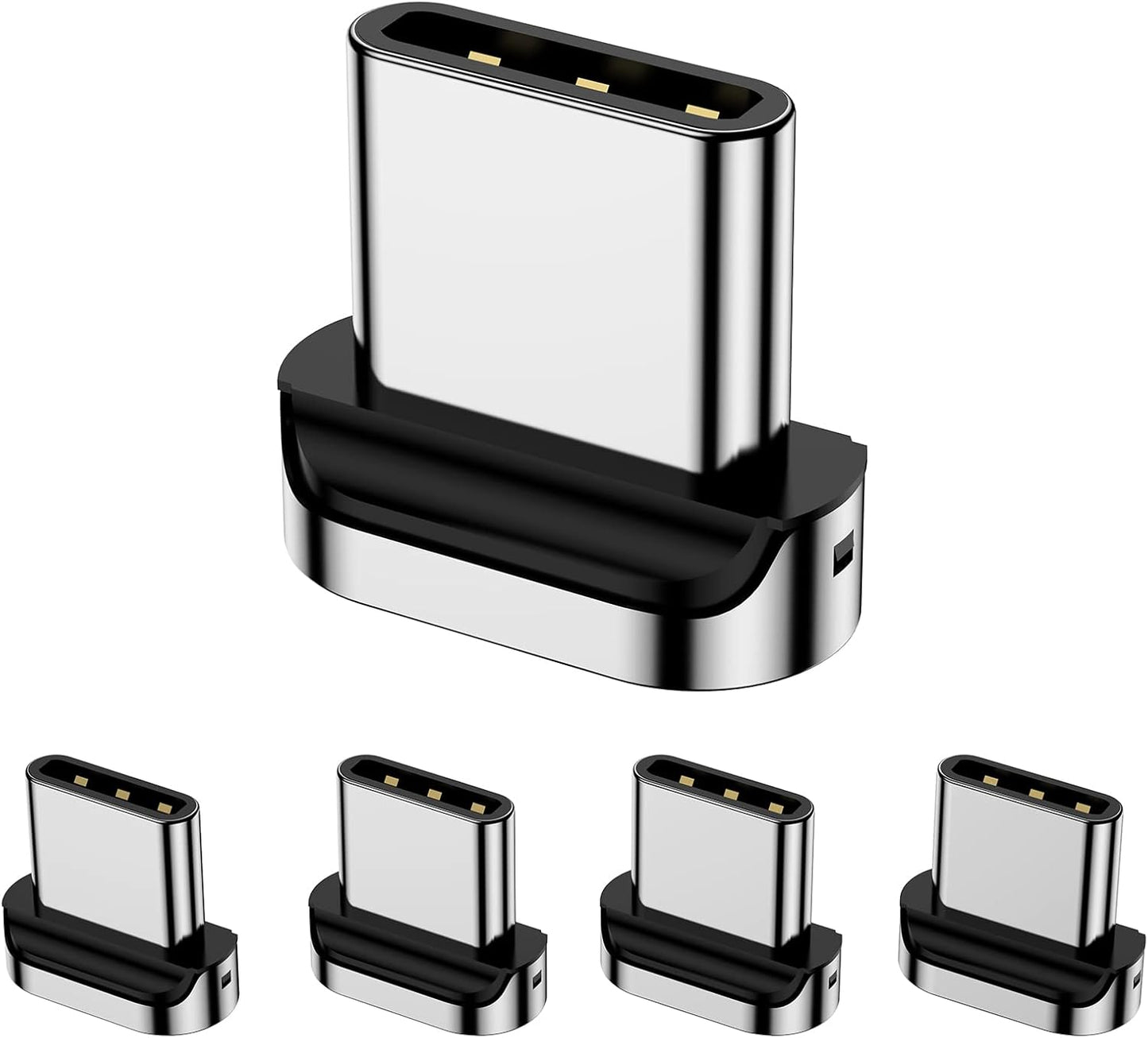 Magnetic Connector Tips Head for USB-C Android Devices (5 Pack), only Compatible 3A Magnetic Charging Cable