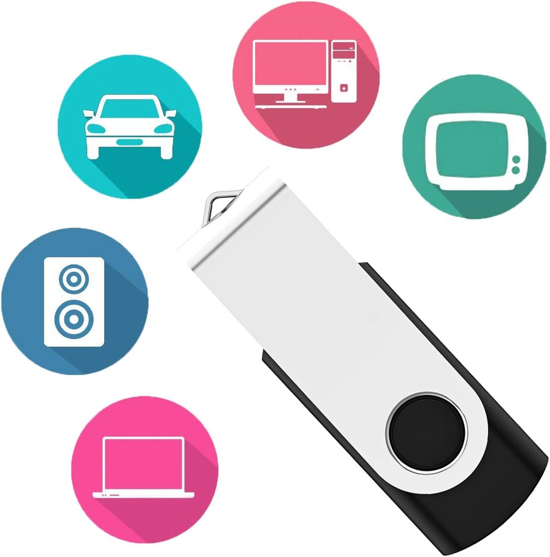 20 Pack 8GB USB Flash Drive 2.0 Bulk USB Thumb Drives Memory Stick Jump Drive Zip Drives (8GB, 20 Pack)