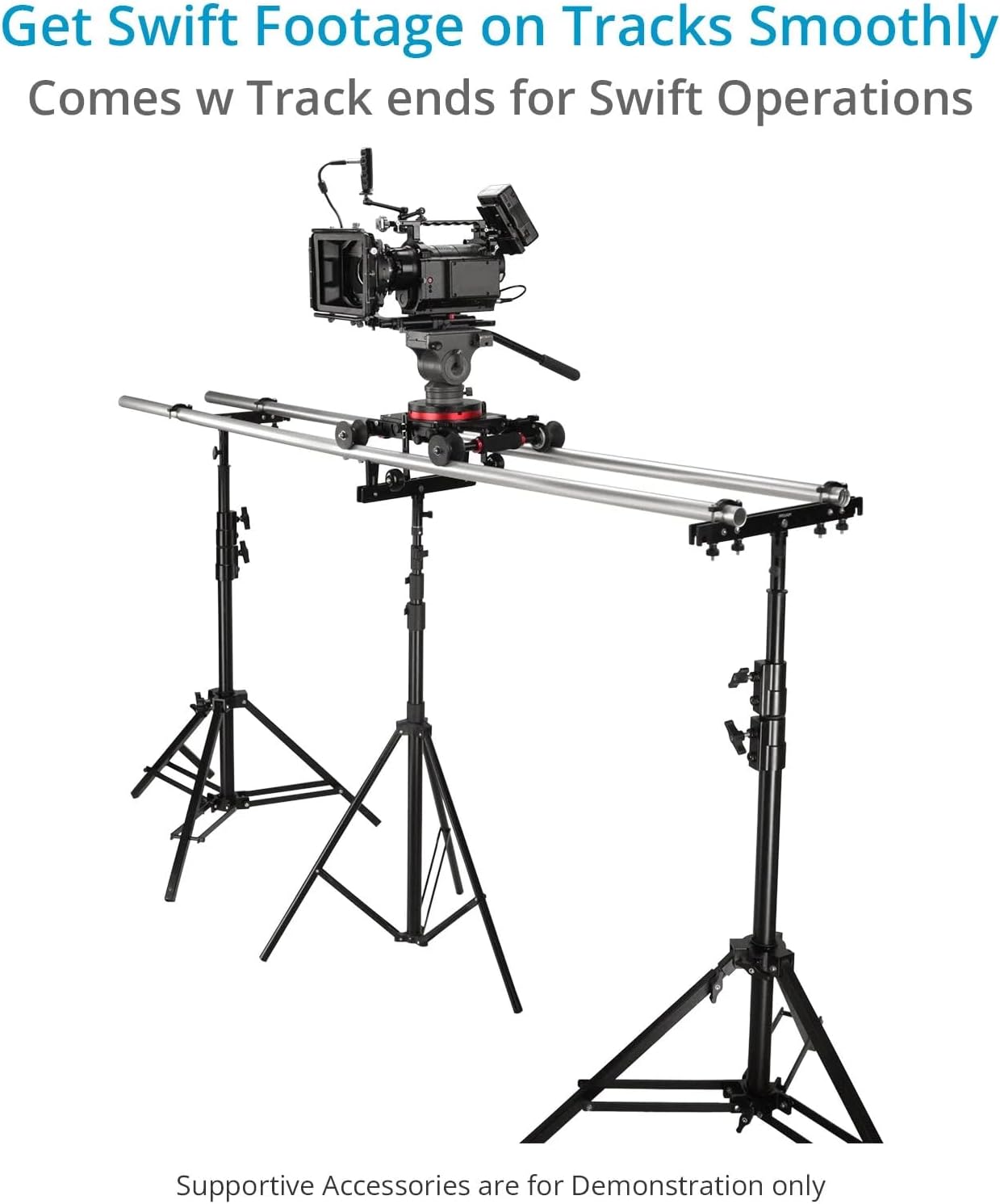 Proaim Fusion Video/Film Camera Dolly Slider with Track Ends. Runs on Tracks & Flat Surfaces. Payload up to 45.3kg /100lb. (DL-FUSN-01)