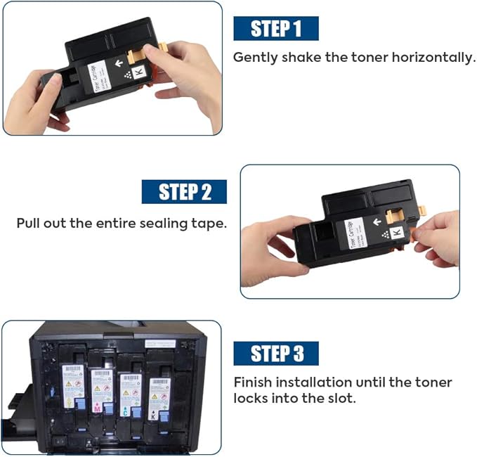 Dell 1250 Compatible Toner Cartridge Replacement for use in Dell 1250c Dell 1350cnw 1355cn 1355cnw 1755nf 1755nfw c1760nw c1765nf c1765nfw Printer (KCMY, 4-Pack)