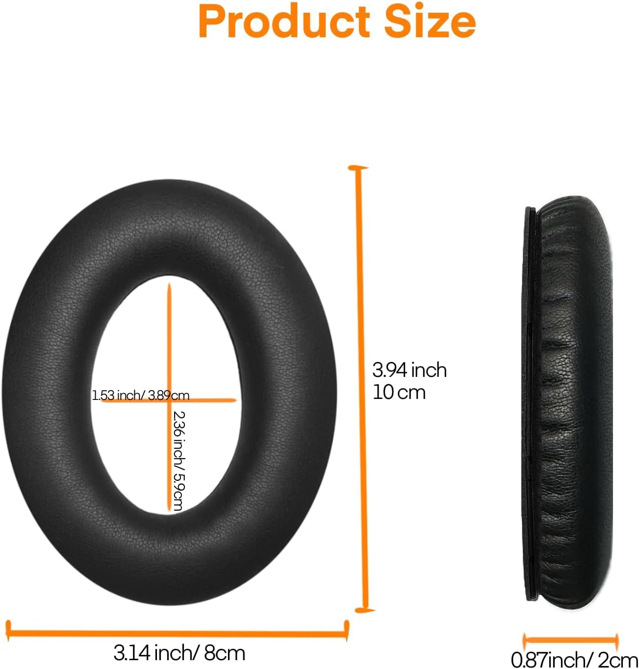 MBWIGF Replacement Ear Pads for Bose QuietComfort 35 (QC35) & Quiet Comfort 35 II (QC35ii) Headphones, Replacement Earpad Cushion with Comfortable Extra Thick Memory Foam and Softer Leather (Black)