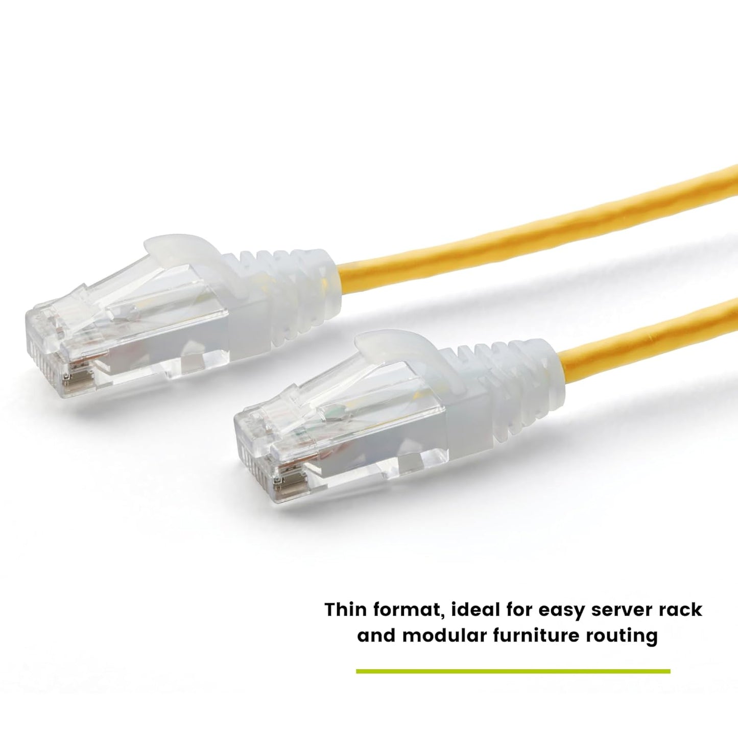 TRUECABLE Cat6 Component Rated Patch Cable, Unshielded (U/UTP), 2ft, Yellow, 28AWG Solid Copper, Snagless 10G High-Speed Ethernet Cable, PoE++ 4PPoE 100W, UL Listed, RoHS-3, 1 Pack