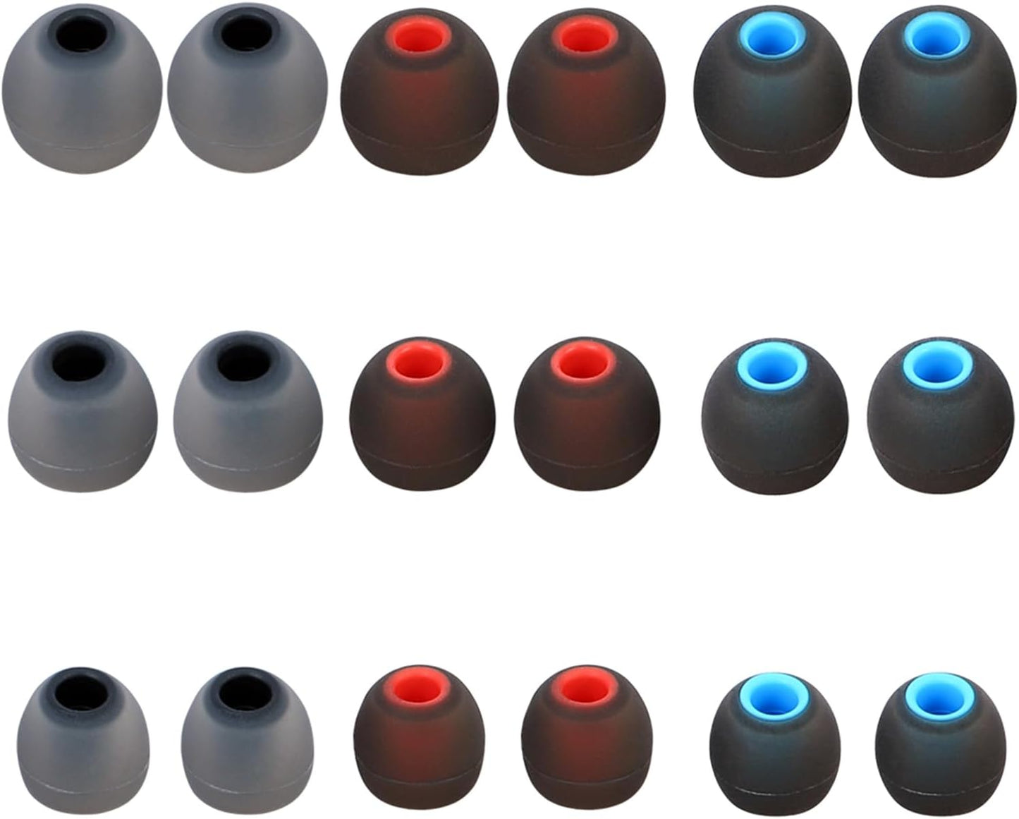 Silicone Replacement Earbud Tips Earbud Covers Ear Tips Fit for in-Ear Headphones (Inner Hole 3.8mm -5.1mm) Earbud Replacement Tips 9 Pairs