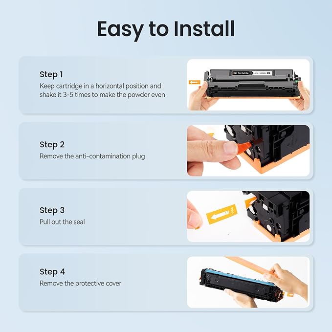 XJI 414A (with Chip) Compatible Toner Cartridges Replacement for HP 414 A X W2020A W2021A W2022A 414X Ink 4 Pack, for Color Laser Jet Pro MFP M479fdw M479fdn M479 M454dw M454dn M455dn Printer