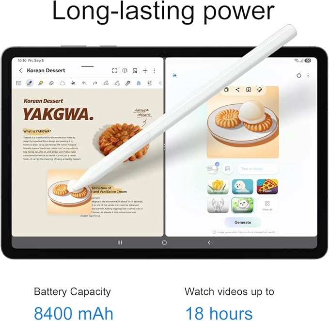 SAMSUNG Galaxy Tab S11 Ultra-Light Tablet, 11" 120Hz AMOLED 2X, 256GB Storage (128GB+128GB SD Card), 12GB RAM, S Pen, 2K+ Touchscreen, S11+ Plus AI Tablet,18-Hr Battery Life, 13MP+12MP Camera, SM-X730