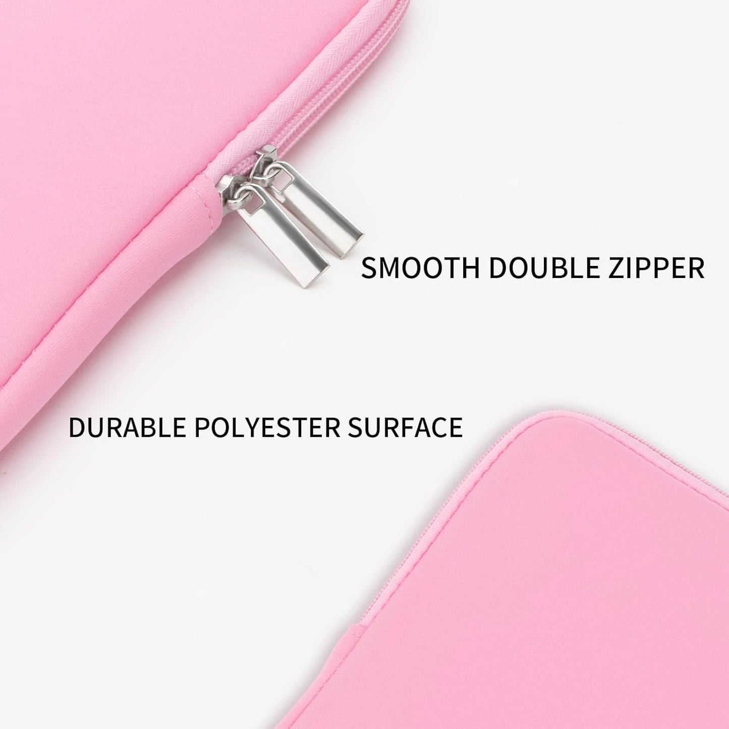 RAINYEAR 15 Inch Laptop Sleeve 15" Protective Soft Case Padded Cover Carrying Bag Specially Compatible with 15.4" MacBook Pro/Air A3241 A2941 A3114 A1938 A1707 A1990 (Pink, Upgraded Version)