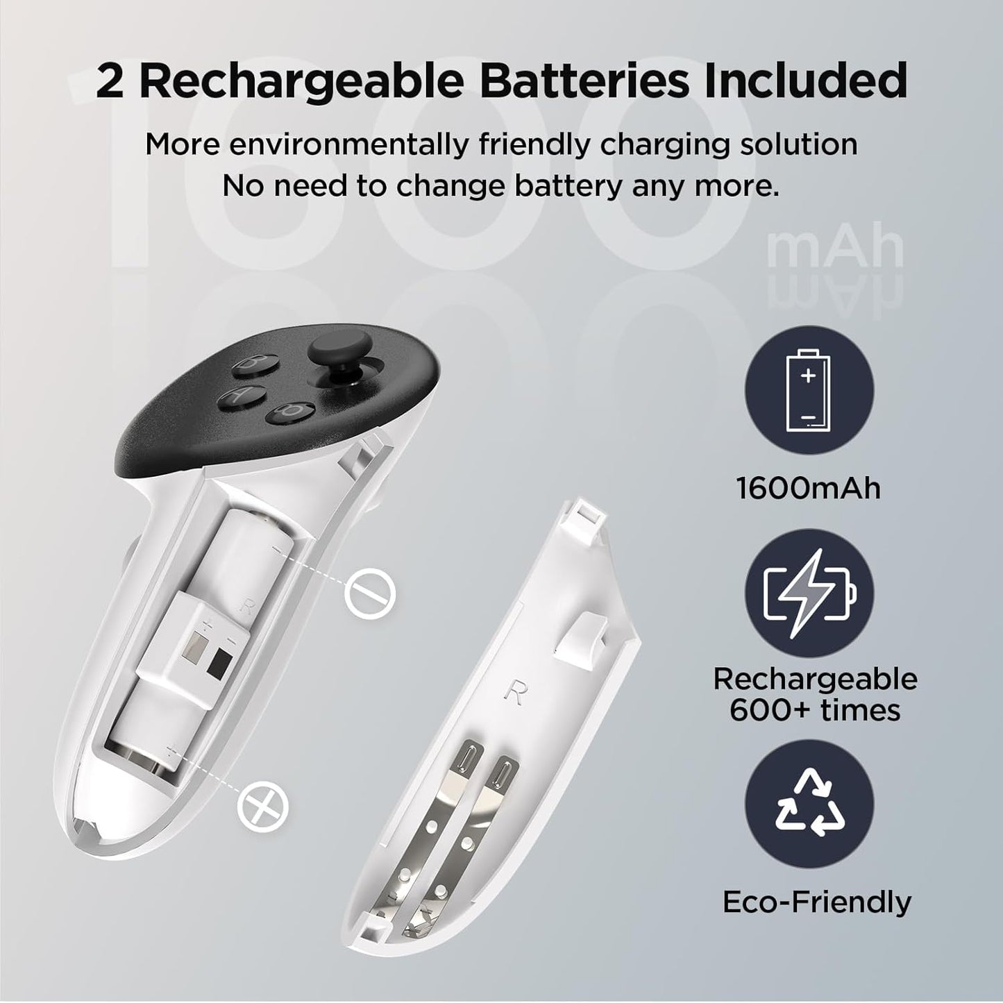 YOGES Charging Dock for Meta Quest 3S, Quest 3 Fast Charging Station with 2 Rechargeable Batteries kit, VR Heatset Charging Stand Dock for Oculus Quest 3/ Quest 3S Accessories, Support Elite Strap