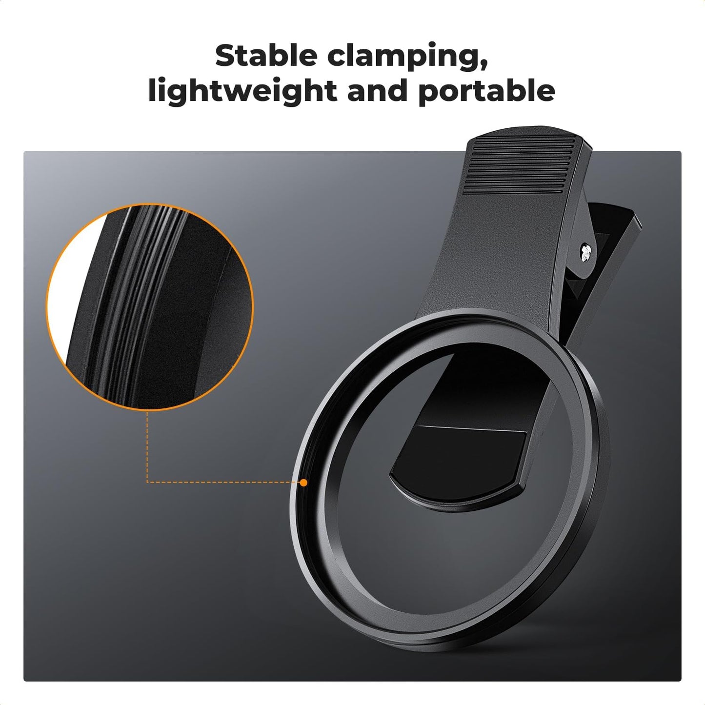 K&F Concept 67mm Clip-on Black Diffusion 1/8 Phone Camera Lens Filter Kit, Mist Cinematic Effect Filter Compatible with iPhone 16 15 14 13 12 11, for Video/Vlog/Portrait Photography
