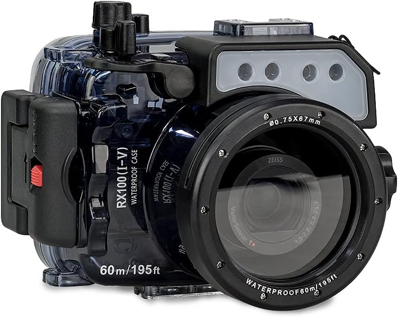 Sea Frogs Waterproof Camera Housing Compatible with Sony RX100 I-V IPX8 40m/130ft Maximum Diving Depth Underwater Camera Case for Diving, Surfing, Rowing, Skiing